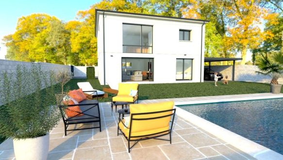 Leguevin villa T5 DE 140 M2  à etage  sur terrain plat  de 791 m2