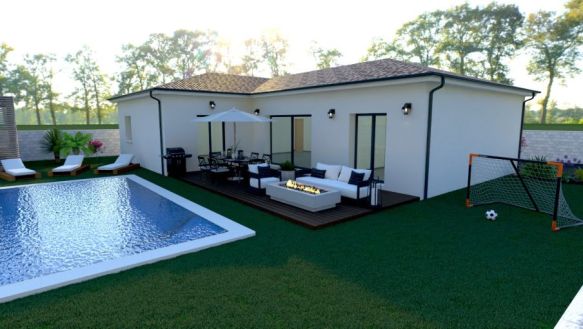 Leguevin villa neuve de plain-pied à construire 115 m2 proche du centre