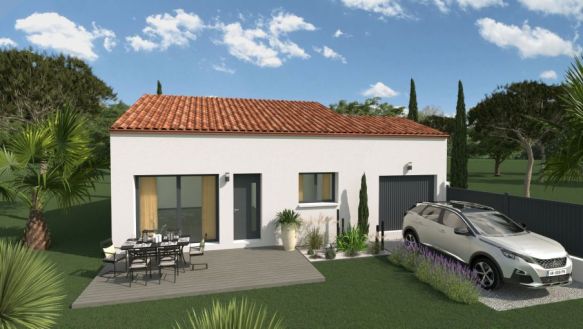Maison neuve plain-pied 85 m² avec 3 chambres et garage sur terrain viabilisé