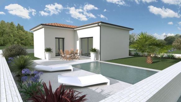 Maison neuve 3 pièces de plain-pied à bâtir à Castelginest centre, sur terrain viabilisé de 372 m²