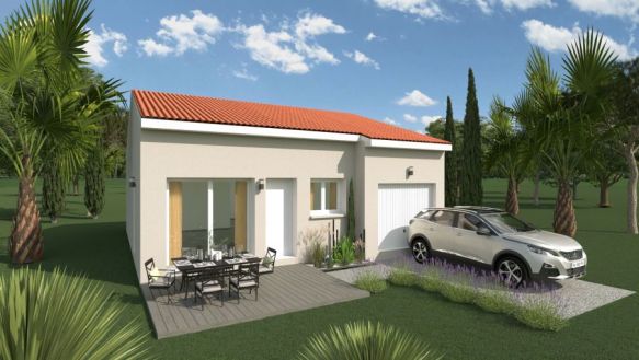 Maison neuve plain-pied 65 m² avec garage sur terrain de 302 m² à Pomérols, proche commerces et transports