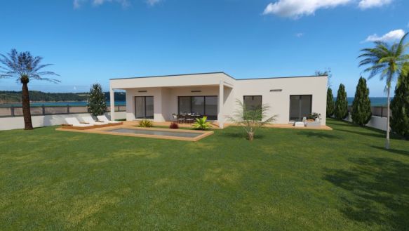 Villa contemporaine hors lotissement avec vue