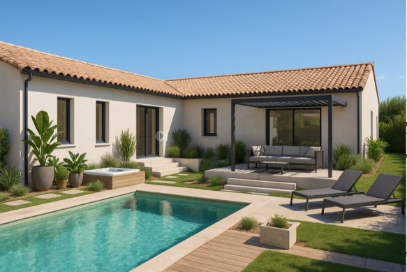 Projet de construction sur terrain 4 faces de 745 m²