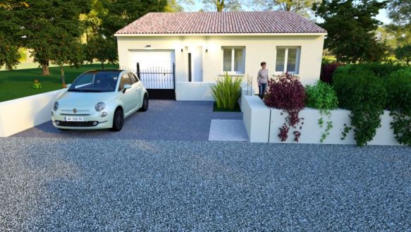 Villa de plain-pied de 87m² 3 chambres + garage 11200 Conilhac-Corbières