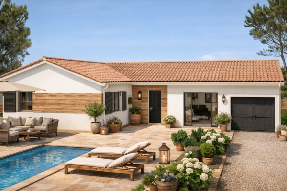 Maison neuve 90 m² avec garage à construire à Cases-de-Pène (66600) – Terrain viabilisé 625 m², 3 chambres et espace de vie ouvert