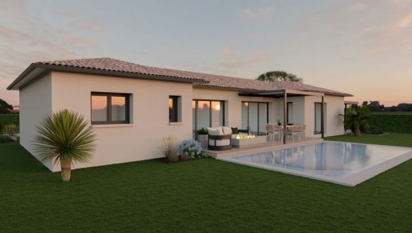 Villa de plain pieds 3 chambres à Saussens 31460