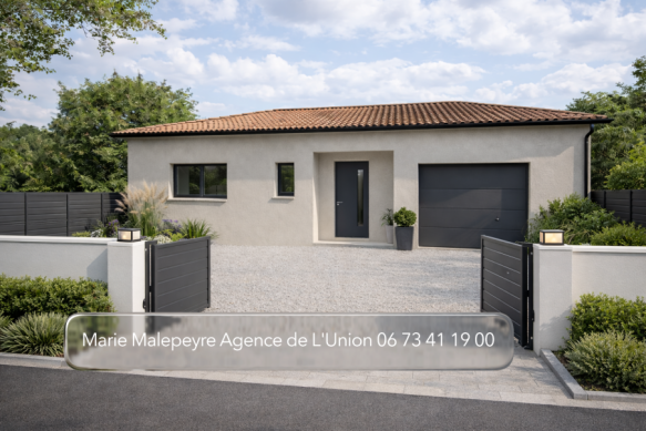 Maison neuve 95 m² 3 chambres + terrain viabilisé 634 m² à Roquesérière (31380), proche Toulouse