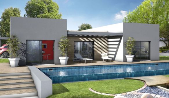 Maison contemporaine neuve 100 m² avec terrain viabilisé 480 m² à La Palme (11480) – 3 chambres, suite parentale et garage
