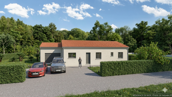 Maison neuve 90 m² à bâtir à Lamasquère 31600 – Terrain viabilisé 657 m² – Plain-pied 3 chambres suite parentale proche Toulouse écoles et commodités