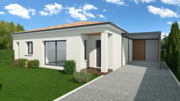Maison neuve plain-pied 70 m² à Saint-Jory sur terrain viabilisé 548 m², 3 chambres et suite parentale