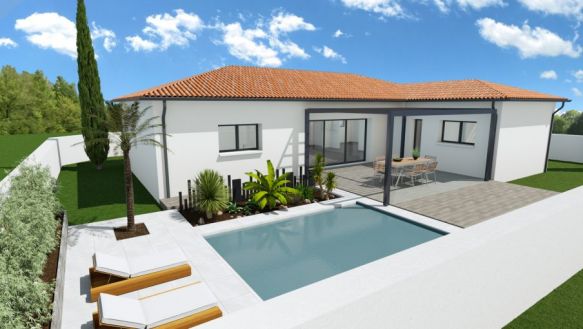 Maison Plain-pied 110m² + Terrain 679m² à SAUBENS