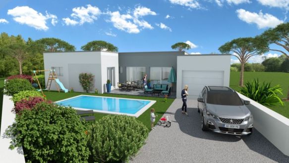 Villa contemporaine de 127m² 4 chambres dont 1 suite parentale + grand garage 11200 Paraza