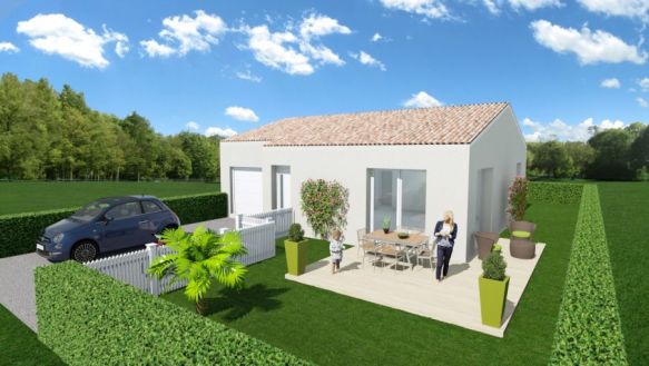 Villa de plain-pied de 70m² 2 chambres + garage 34710 Lespignan