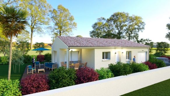 Villa de plain-pied de 75m² 2 chambres + un garage + terrasse couverte 11510 Fitou