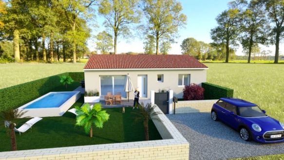 Villa à construire de plain-pied de 75m² 2 chambres 11200 Bizanet