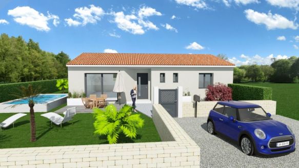 Villa contemporaine de plain-pied de 80m² 2 chambres 11110 Salles d'Aude