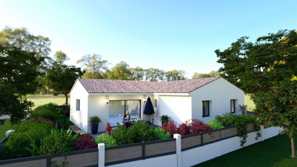 Villa en L de 103m² avec 3 chambres dont 1 suite parentale 11120 Argeliers