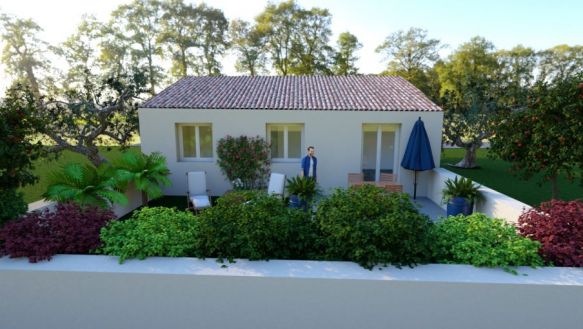 Villa de plain-pied de 72m² 3 chambres + un garage 34210 Olonzac