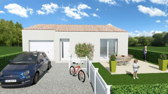 Villa de plain-pied de 70m² 2 chambres avec garage 34510 Florensac