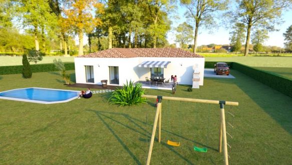 26 km de Perpignan, villa 100 m² hab plain pied sur 674 m²