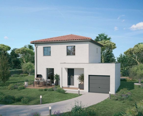 Maison étage neuve contemporaine 82 m² avec garage et terrain viabilisé 279 m²