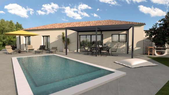 Terrain + villa contemporaine 113m² à Thézan des Corbières