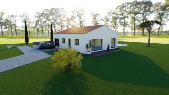 villa 3 chambres RE2020 sur terrain 4 faces de 599 m²