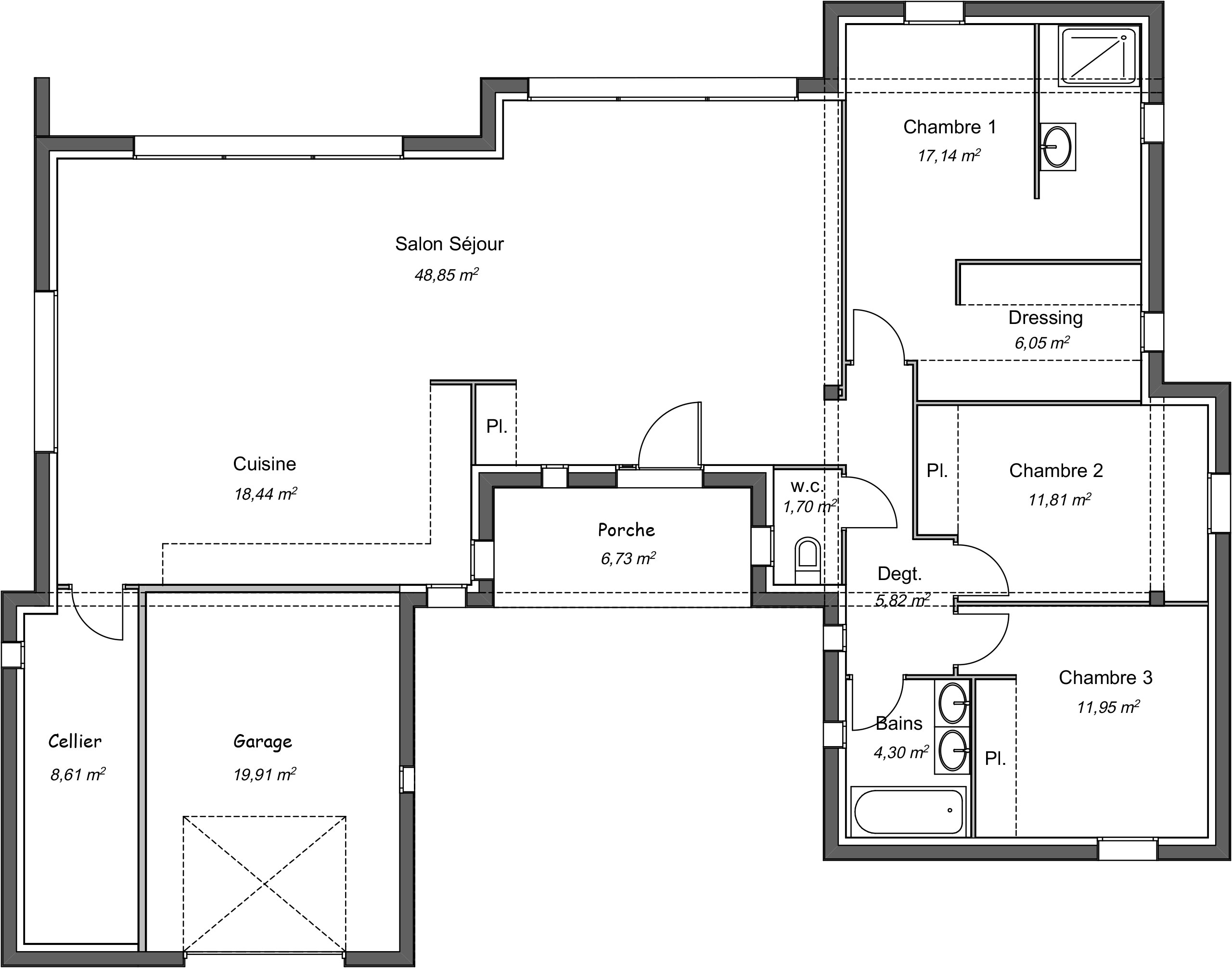 Maison Contemporaine Plain Pied Acajou