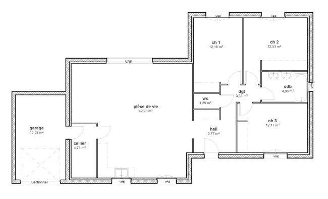 lan de maison 3 chambres - 100 m² - Modele Mimosa - Demeures d'Occitanie