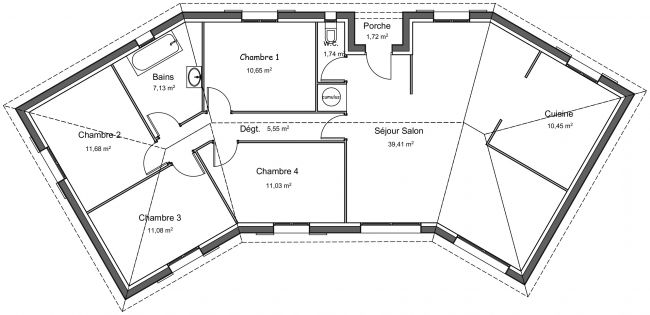 Plan de maison 110 m² - Cèdre