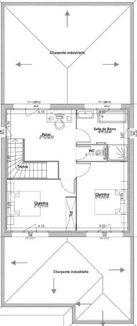 Plan R1 modèle de maison Cytise Demeures d'Occitanie