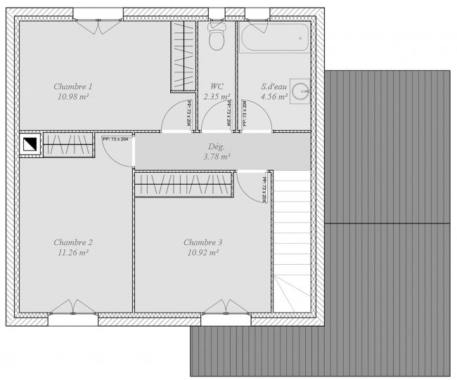 Plan de maison 91 m² - Sequoia - R1