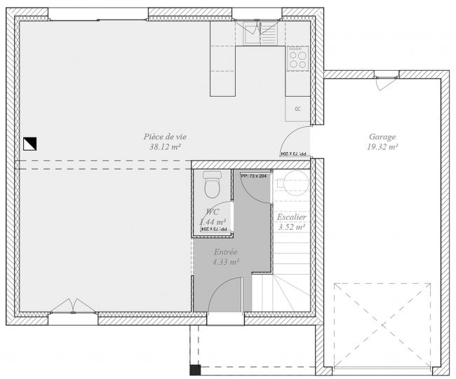 Plan de maison 91 m² - Sequoia - RDC