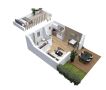 Cocoon 1B - Plan axonometrique - Studio de jardin + mezzanine - 43 m² - Demeures d'Occitanie