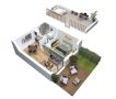 Cocoon 2B - Plan axonometrique de Maison de jardin - 1 chambre - Mezzanine - 64 m² - Demeures d'Occitanie