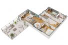 Plan axonometrique de maison d'architecte à étage - Albizia - R1