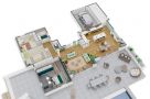 Plan axonometrique de maison modèle architecte - Acajou