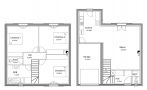 Plan de maison à étage RDC + R1 Merisier 102 m²