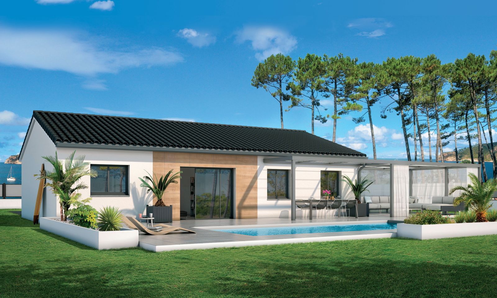 Plan de maison Cactus contemporaine - 89 m² - Demeures d'Occitanie