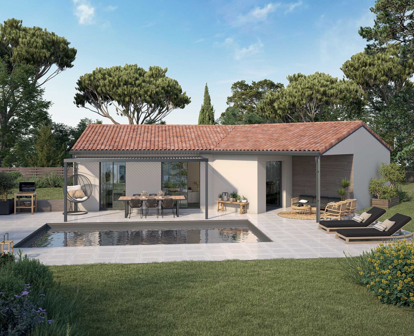 Modèle de maison contemporaine plain-pied - Ebène - Demeures d'Occitanie