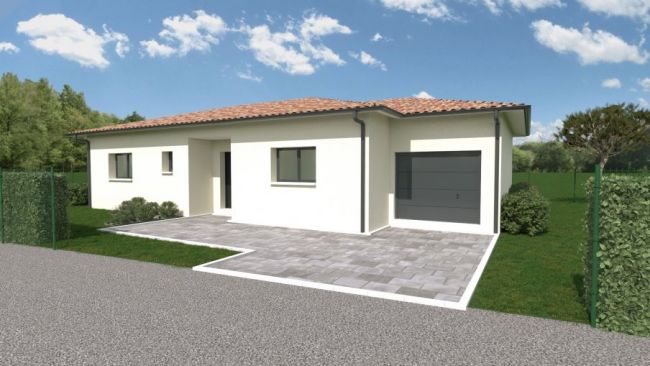 Projet de construction plaisance du touch maison 98m² avec garage terrain de 958 m²