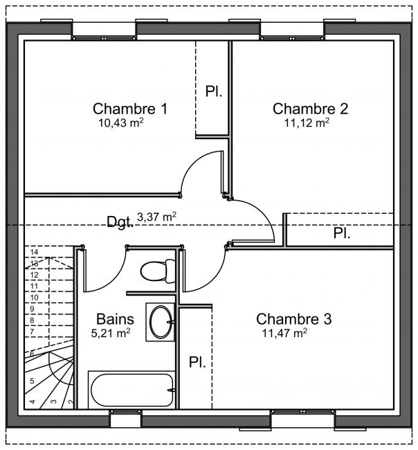 Plan de maison à étage Acacia R1